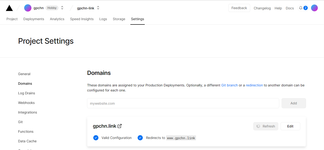 Settings-Domains